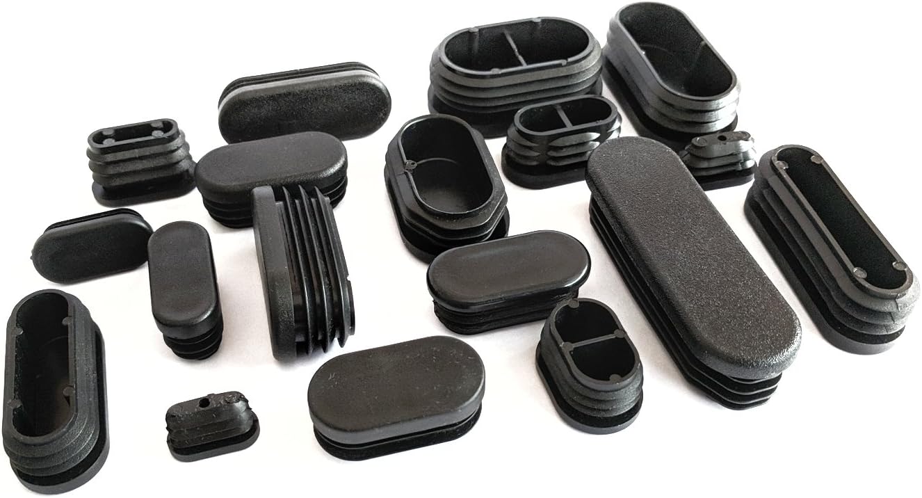 Oval Oblong Tube Insert Plugs Push Fit Pipe Blanking End Caps Made in Germany, Size 60x30mm - Pack of 8 (Before Purchasing This Size, Please See 2nd Image for Dimensions)