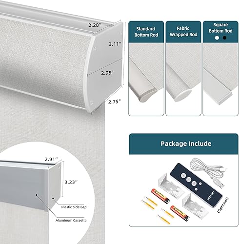 Miniatura 9 de Persiana enrollable motorizada, persianas inteligentes 100% opacas que funcionan con Apple Homekit, Alexa, Google Home, control remoto, persianas