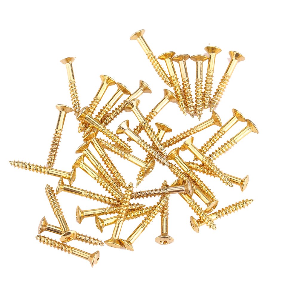 Bnineteenteam 40 Pcs Guitar Humbucker Pickup Screws Kit Ring Surround Mounting Screws for Electric Guitars(Gold) Pickup
