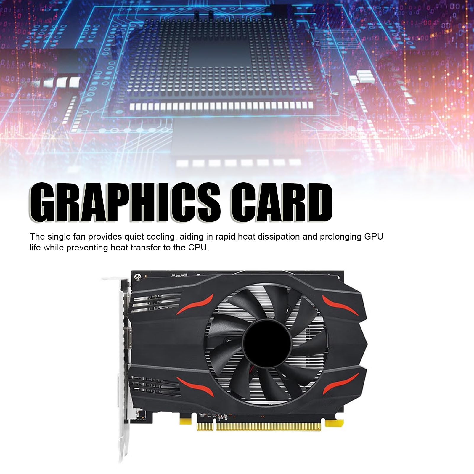 Karta Graficzna, 8 GB DDR5 128-bitowa Karta Graficzna 1183 MHz z Multimedialnym Portem Wyświetlacza DVI HD, dla 7 8 10 PC Potrójny Ekran Wyjściowy