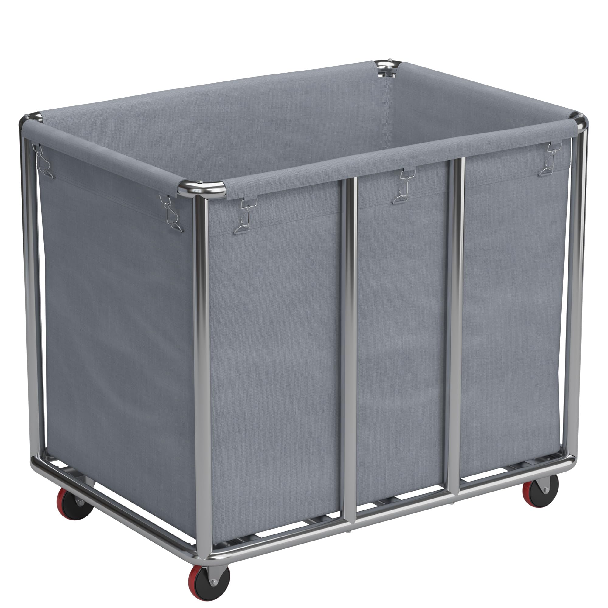 lesolar Rolling Laundry Cart,Hotel Laundry Hampers,Large Heavy Duty Commercial Laundry Tumbler,Dirty Linen Trolley with Wheels, Industrial Laundry Hampers with Steel Frame and Removable Bags