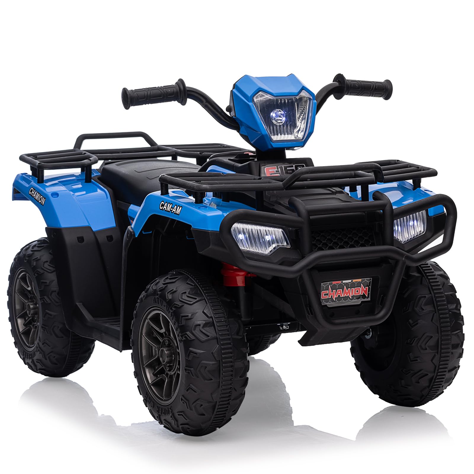 IDEALHOUSE Quad électrique enfant 12V tout-terrain – Vitesse réglable sécurisée – Marche avant/arrière – Phares LED, musique, USB – Télécommande parentale – Idéal cadeau garçon/fille 3-8 ans – Couleur