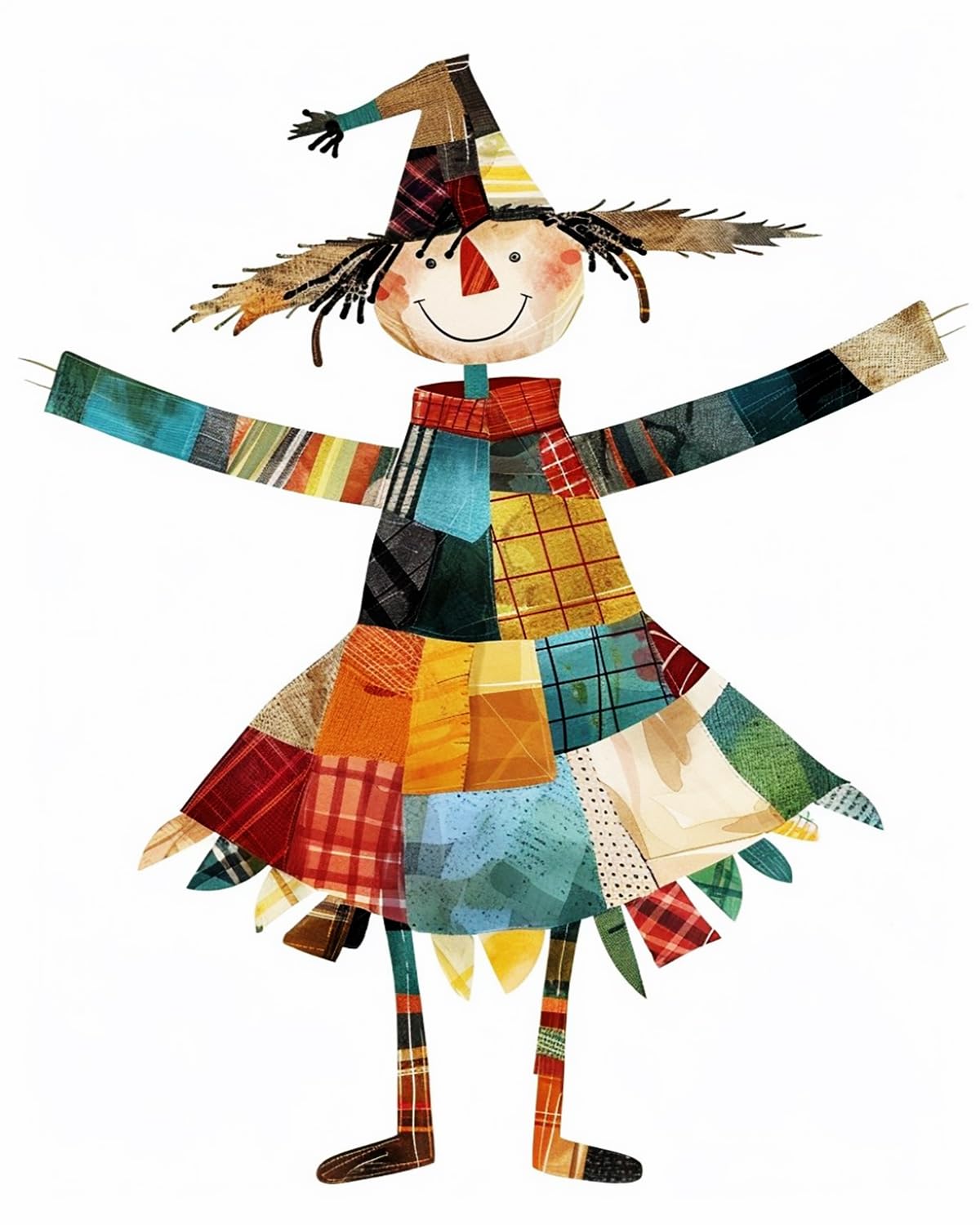 Liubaishi Multicolour Paint By Numbers For Adults, Patchwork Scarecrow, 40X50 Cm Acrylic Canvas Kit