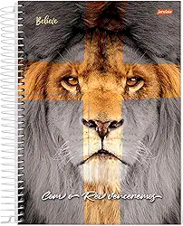Caderno Espiral Univ CD 10 Matérias 160 Fls Believe Leão FSC - Jandaia