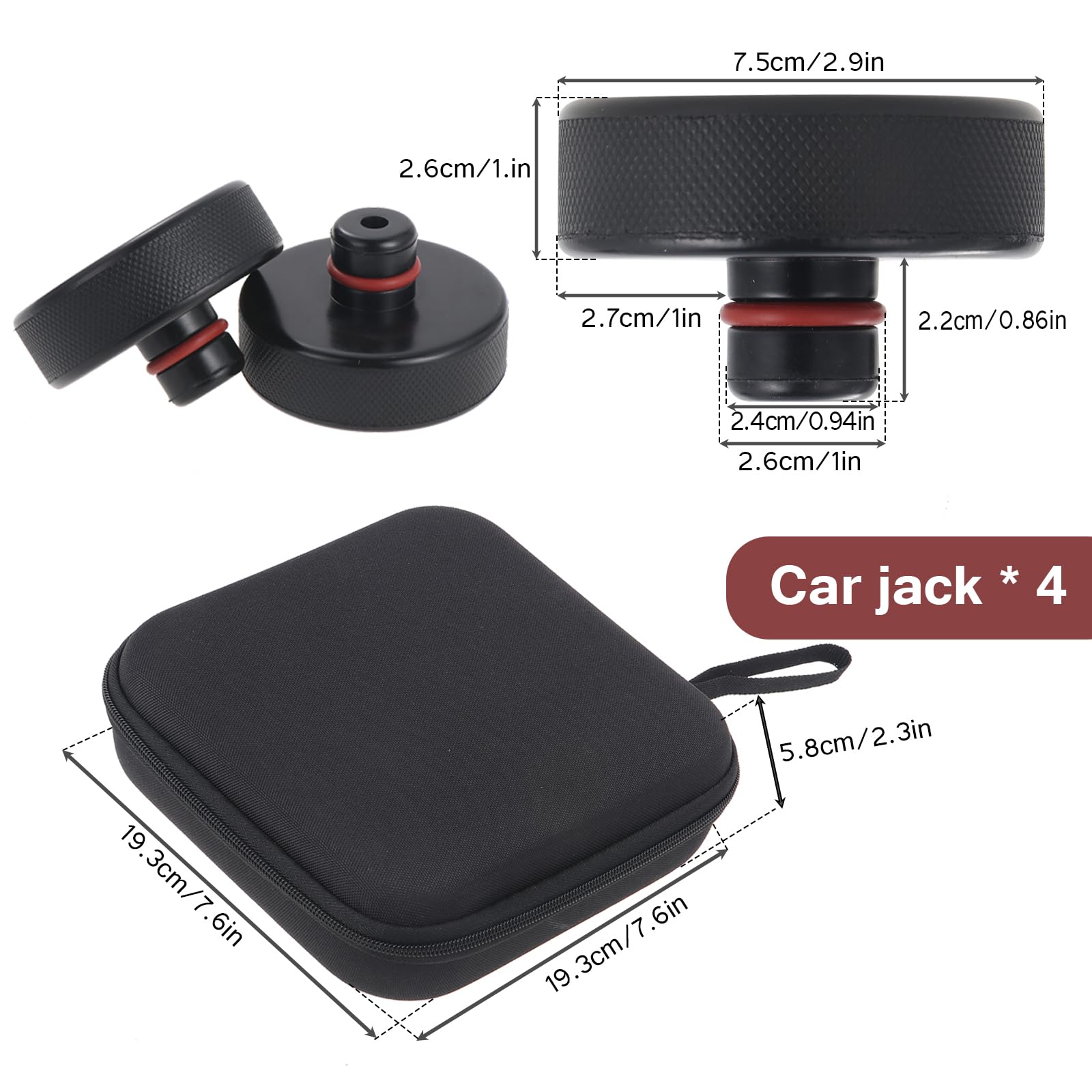 Tesla Jack Pad per Model 3/Y/S/X - Supporto in Gomma per Sollevatori da Pavimento - Protegge Batteria e Telaio