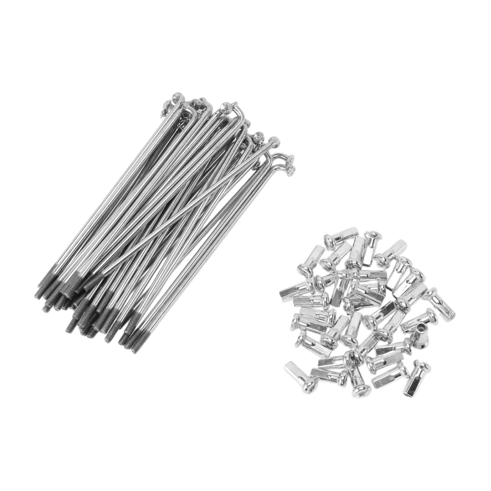 Motoforti 36 Set 12G Bicycle Spokes 94mm Bike Wheel Spokes 45 Steel Galvanized Silver Tone