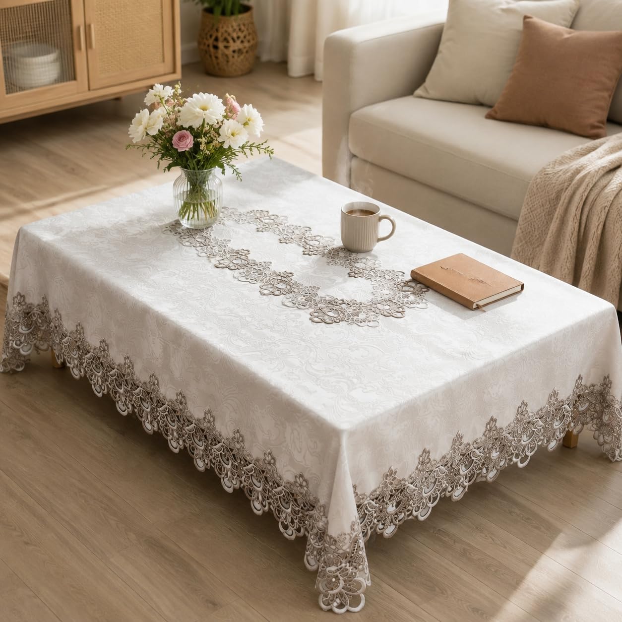 Nappe pour Table Basse brodée
