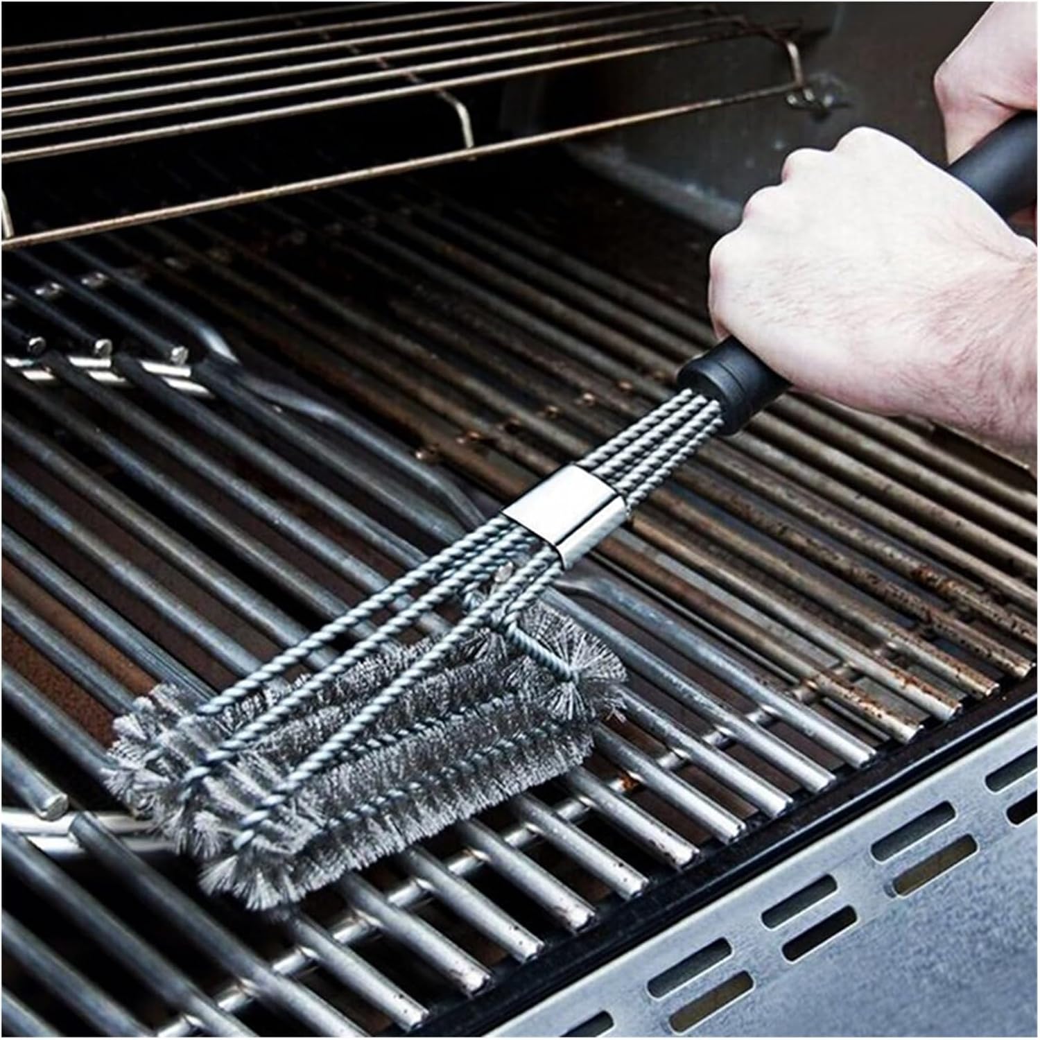 Barbecue Grill BBQ Brush Clean Tool Accessories Stainless Steel Bristles Non-Stick Cleaning Brushes(Type 2)