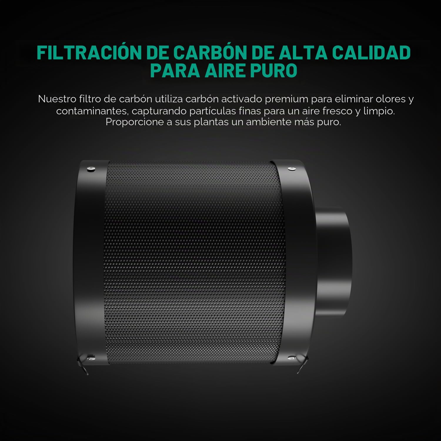MARS HYDRO Filtro de carbón activo de 100mm, filtro de carbón con control de olores con carbón activado australiano, núcleo de carbono intercambiable para filtro de carbón para ventilador de tubo