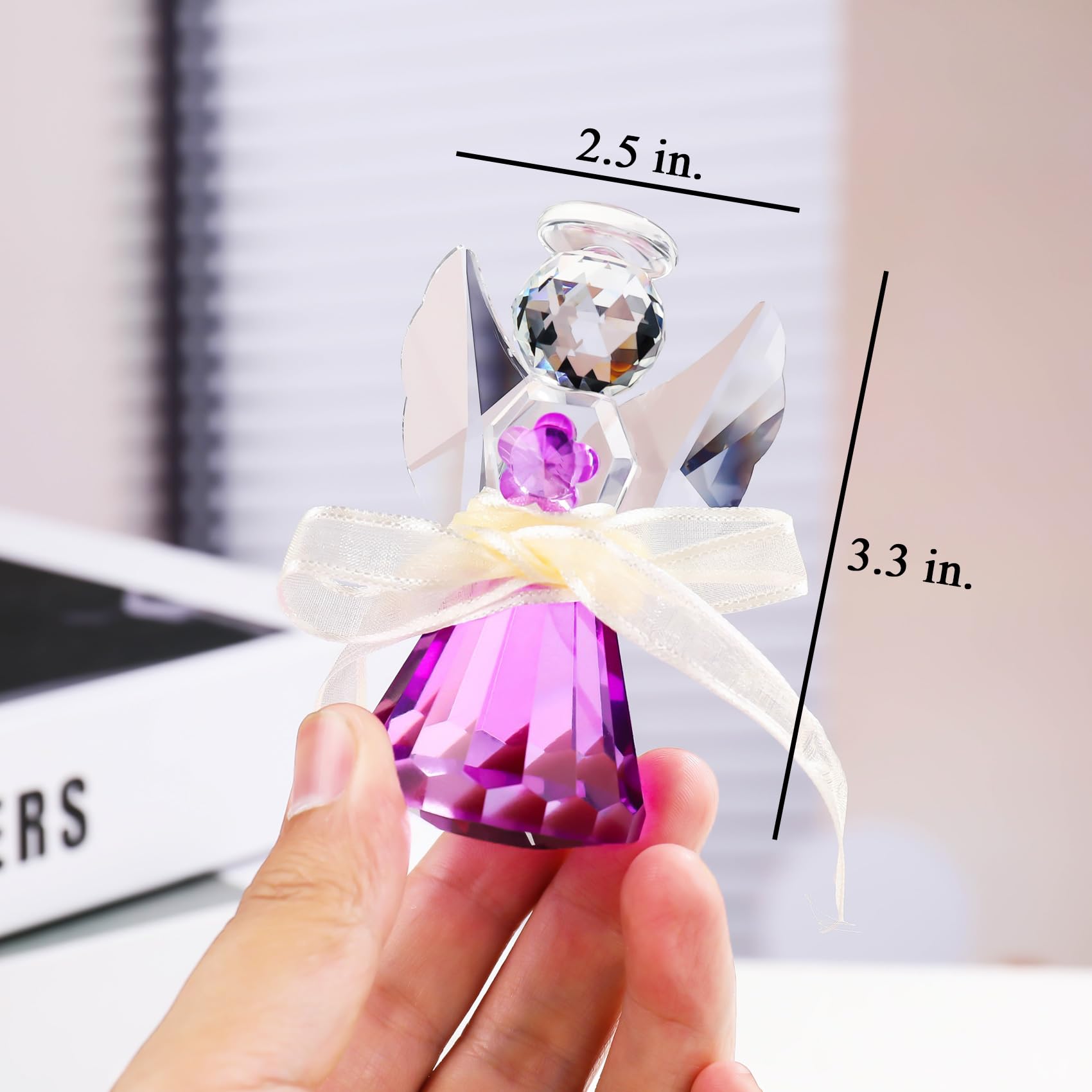 Amazon.com: YWHL Purple Crystal Angel Figurine, Glass Guardian