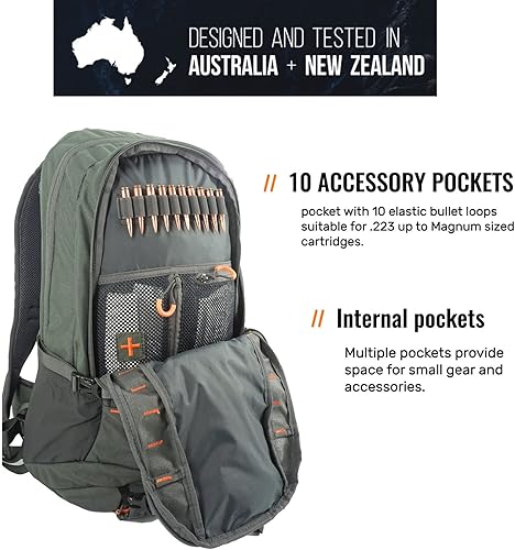 Miniatura 10 de SPIKA Mochila de caza de camuflaje y verde, bolsas militares tácticas, mochila impermeable para cinturón extraíble de cadera de 25 litros