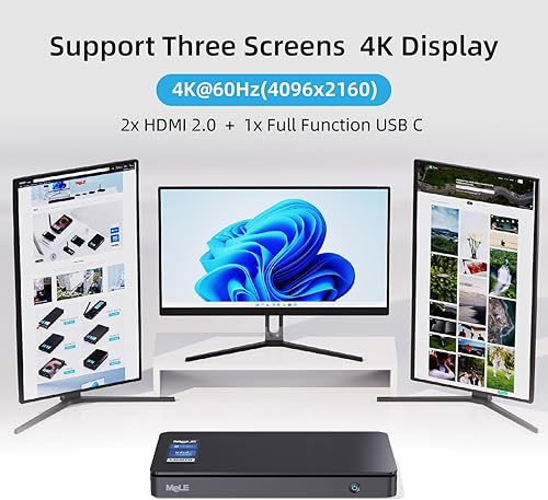 Vista 44 de MeLE Reddot Winner Slim Mini PC Overclock4C N100(hasta 3.4GHz) 8 GB de RAM, 256 GB de almacenamiento, mini computadora de escritorio, pantalla