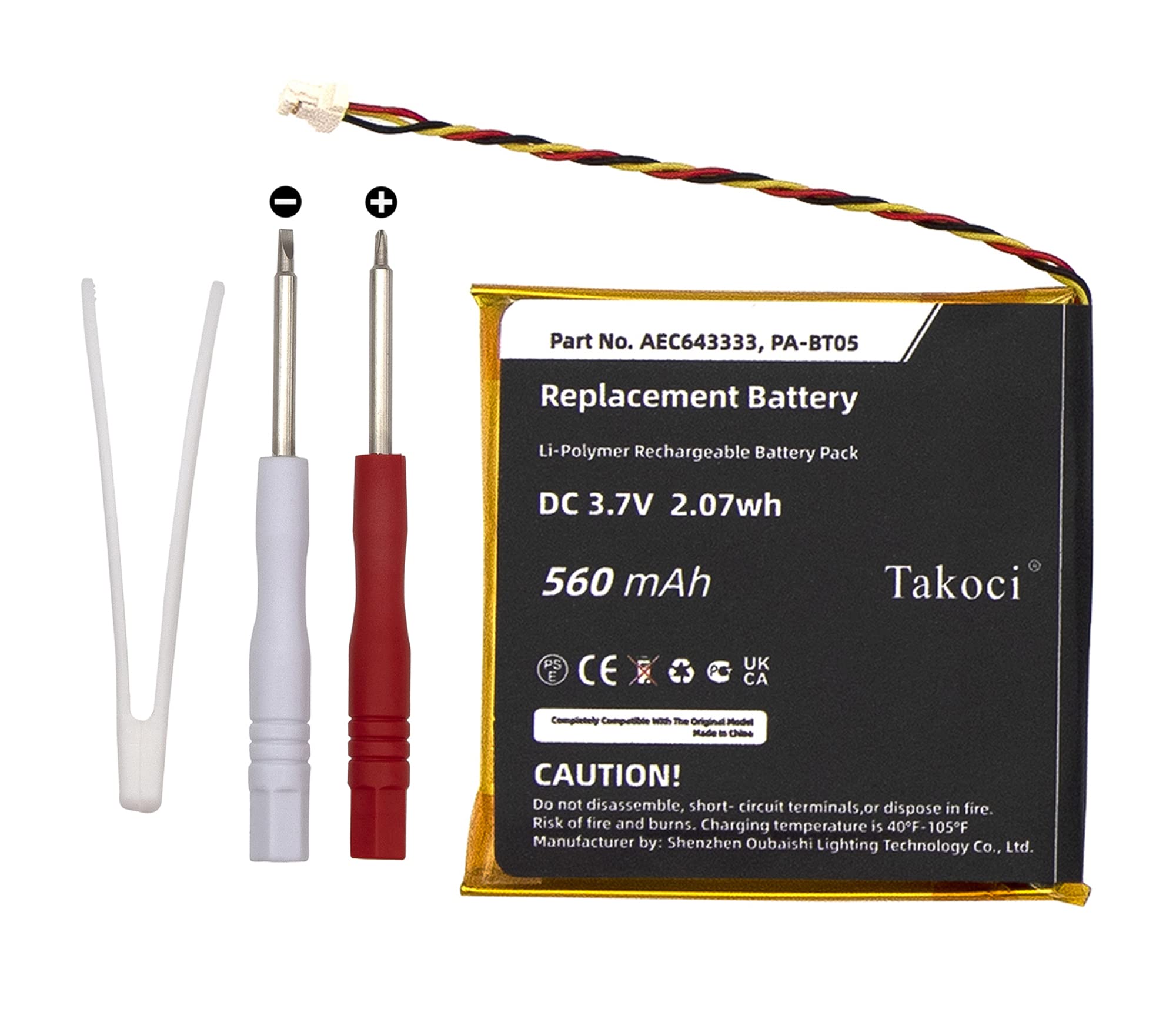 Gikysuiz Replacement Battery for Beats Studio 2.0/Studio 3.0 Series Wireless Headset,fits Part Number AEC643333 PA-BT05 3.7V/560mAh