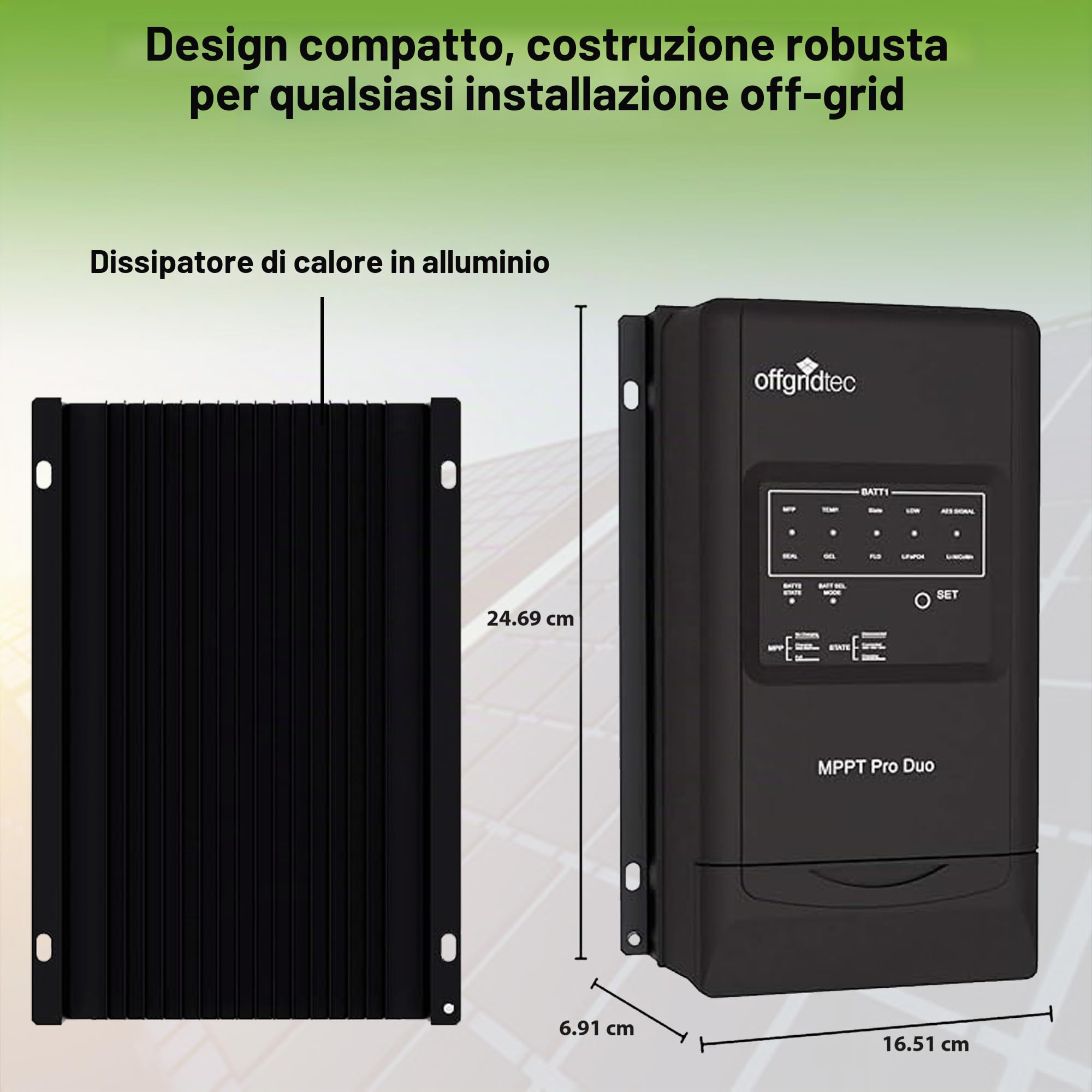 Offgridtec MPPT Pro Duo - Regolatore di carica 30 A, 12 V, 24 V, per due cicli della batteria