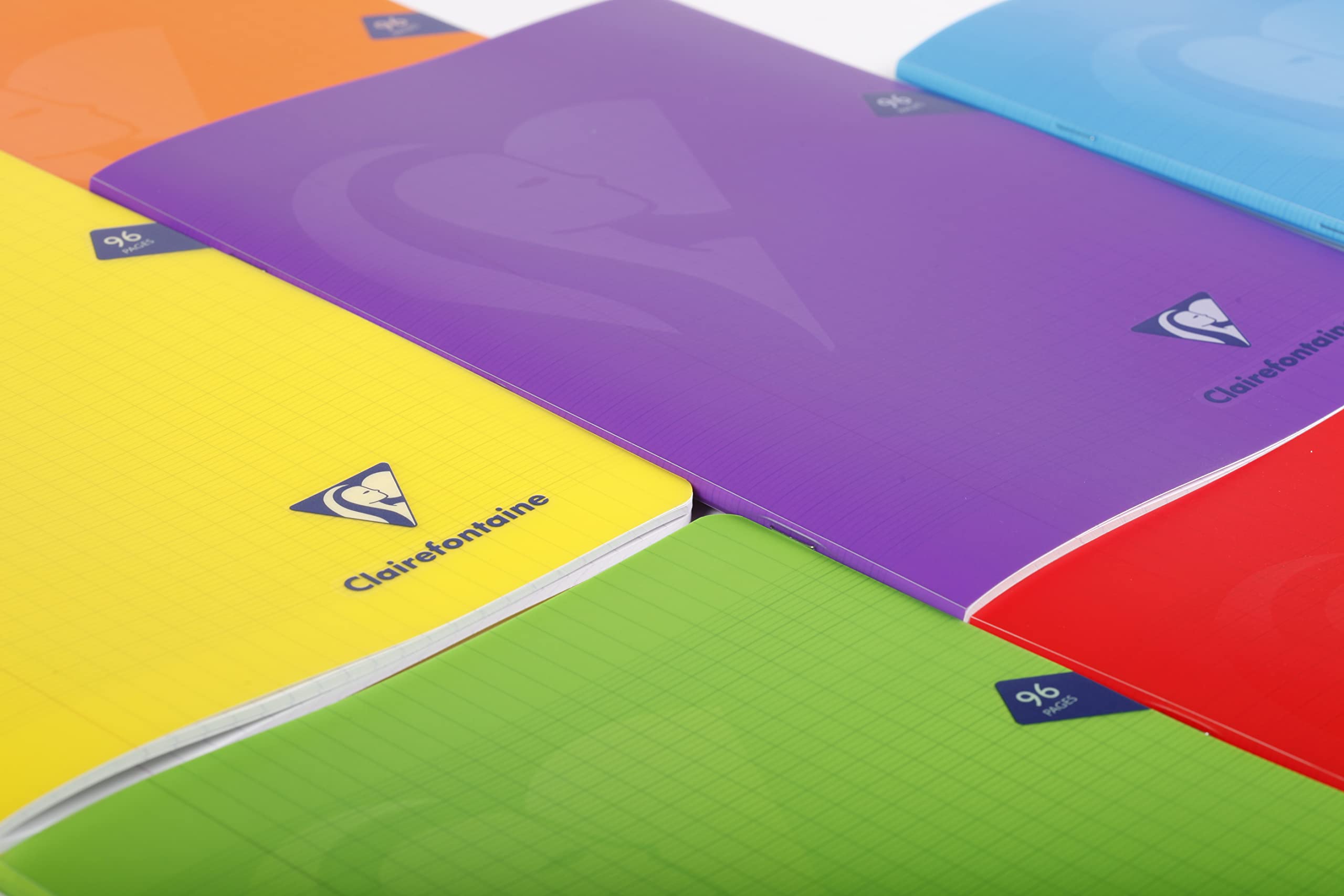 Clairefontaine 333228C - Packung mit 25 Heften S´coolbook, ideal für die Schule, DIN A4, 16 Blatt, 90g, Lineatur 28 durchgehend kariert mit Rand, Umschlag aus PP, Rot, 1 Pack