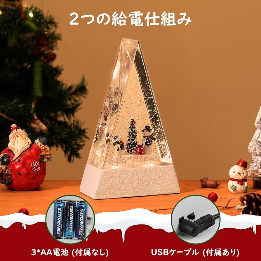 Amazon.co.jp: Lewondr スノードーム 三角形 クリスマスオルゴール 8曲 Amazon.co.jp: Lewondr スノードーム 三角形 クリスマスオルゴール 8曲