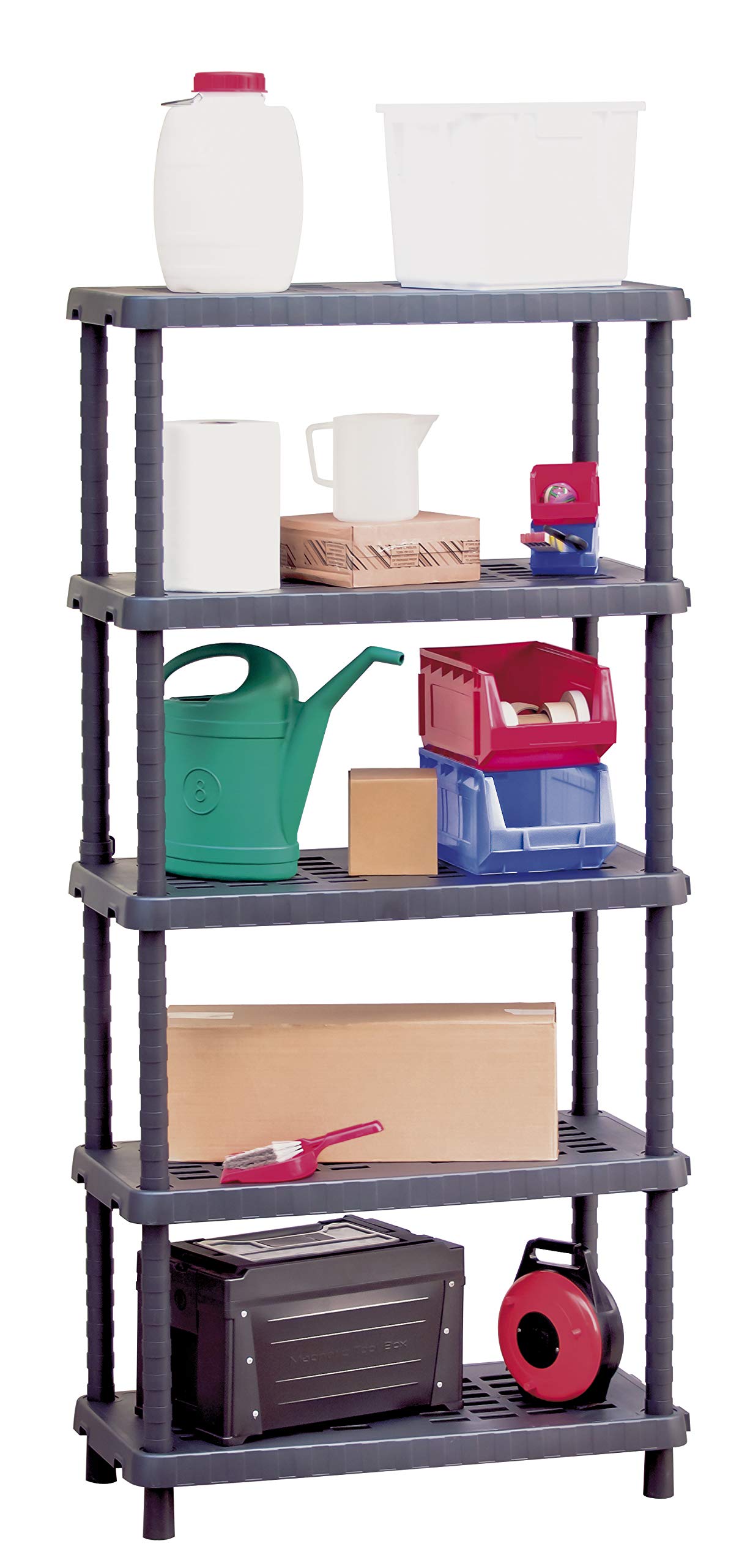 Mobil Plastic - Scaffale in plastica con 5 ripiani regolabili - L 925 mm - Tidy 905