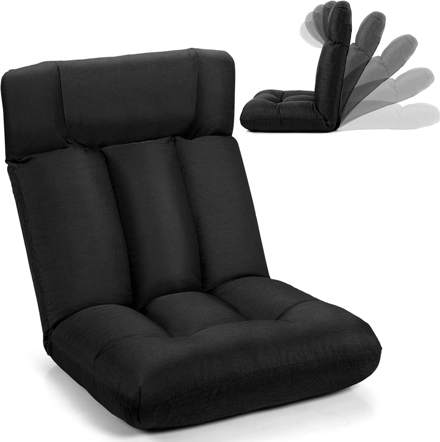 Chaise De Sol Pliante Grise - Avec Support Dossier, Convertible En Chaise Lit