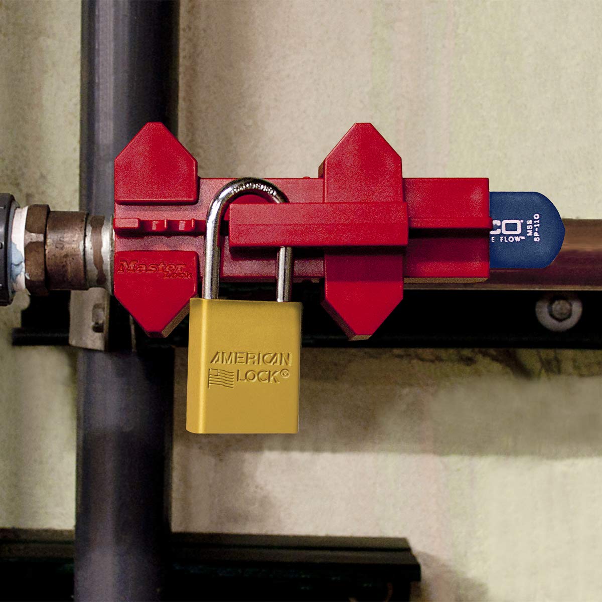 Master Lock S3080 Vierbein-Ventil Lockout, Einheitsgröße, Rot