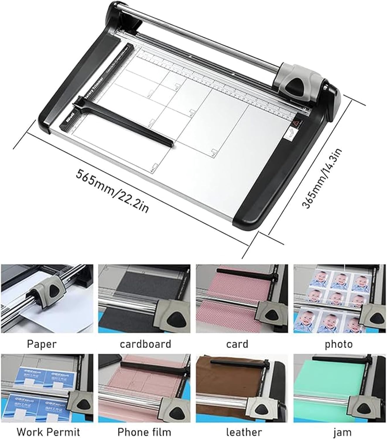 Recortadora de Papel rotativa con guía de cuadrícula para un Corte preciso de Fotos y películas.