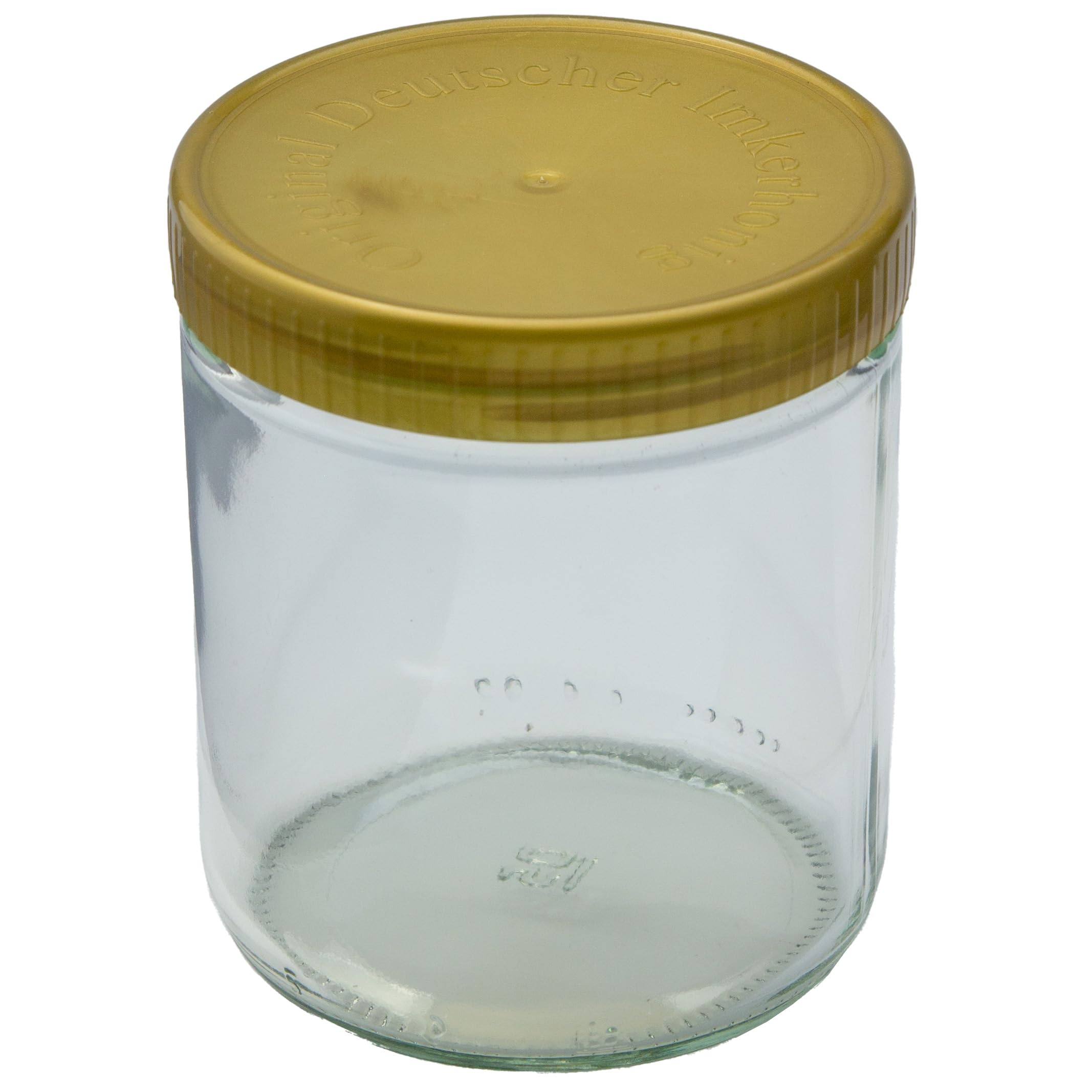 Neutrales Honigglas mit Kunststoffdeckel 500g | Deckel: Original Deutscher Imkerhonig | 1 Paket (96 Stk)