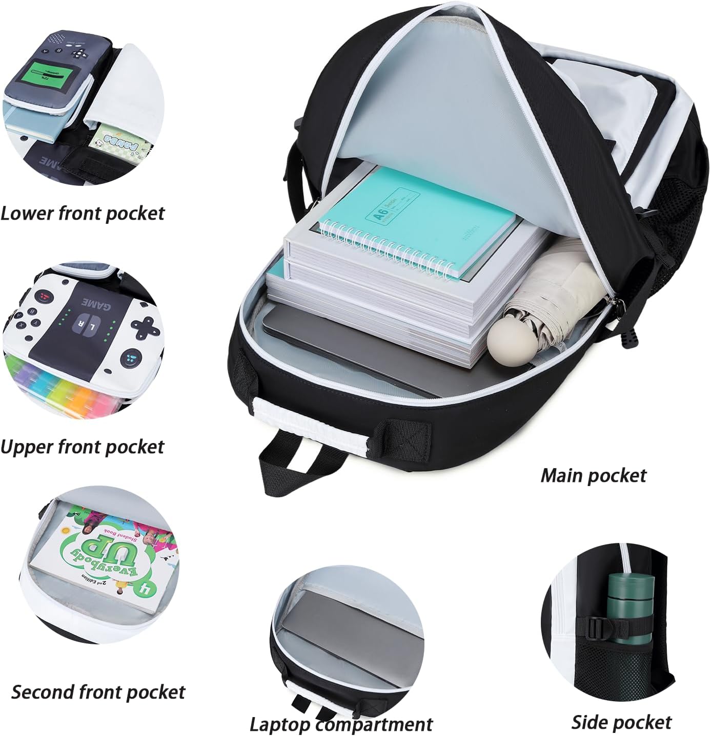 Boys Backpack Kids Bookbag Teens School Bag Luminous Game Large capacity bag - Image 4