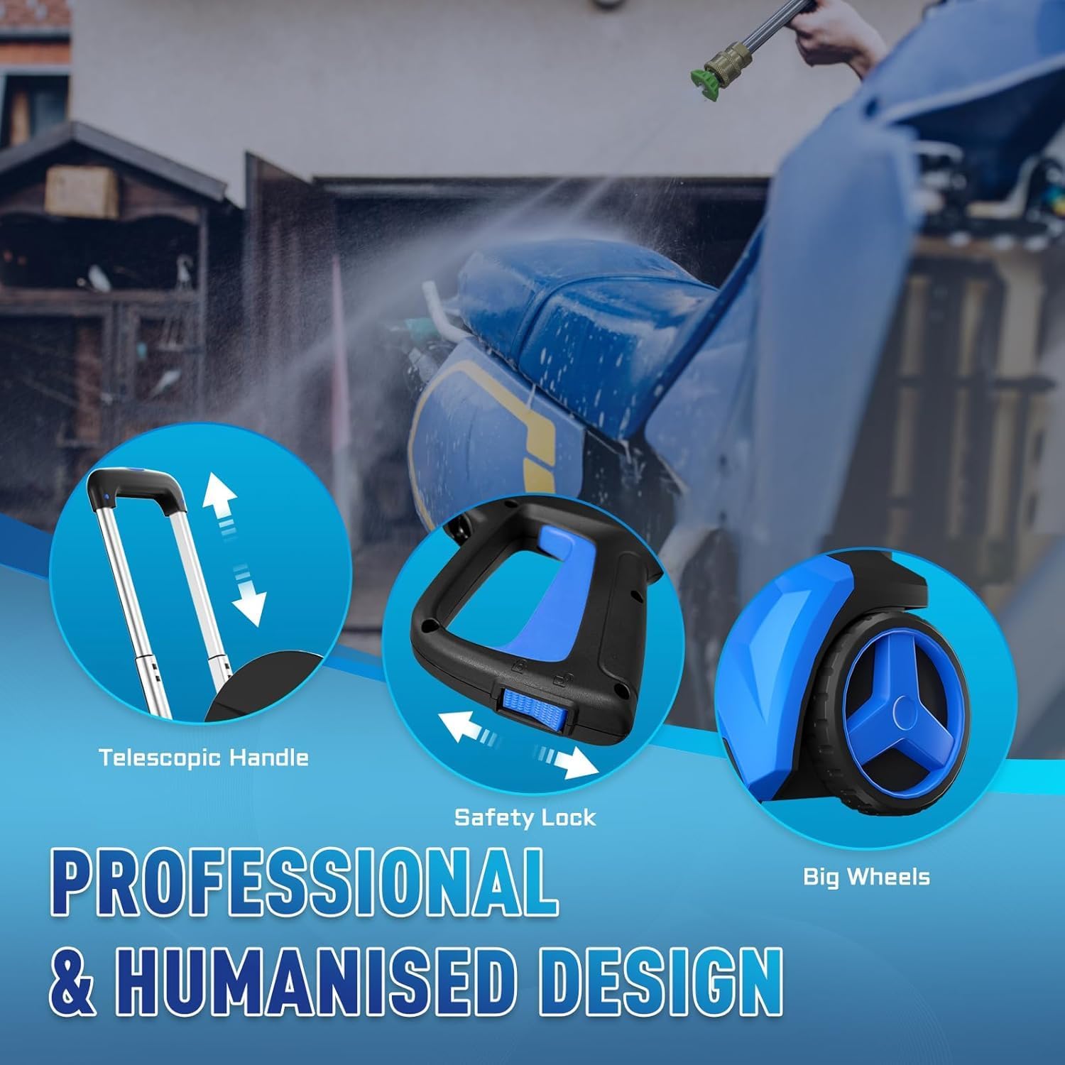 Pressure Washer Power Washer with Touch Screen and Foam Cannon, 5000PSIIMAX, High Pressure Cleaning Machine for Cars, Fences, Patios, Decks and Driveway