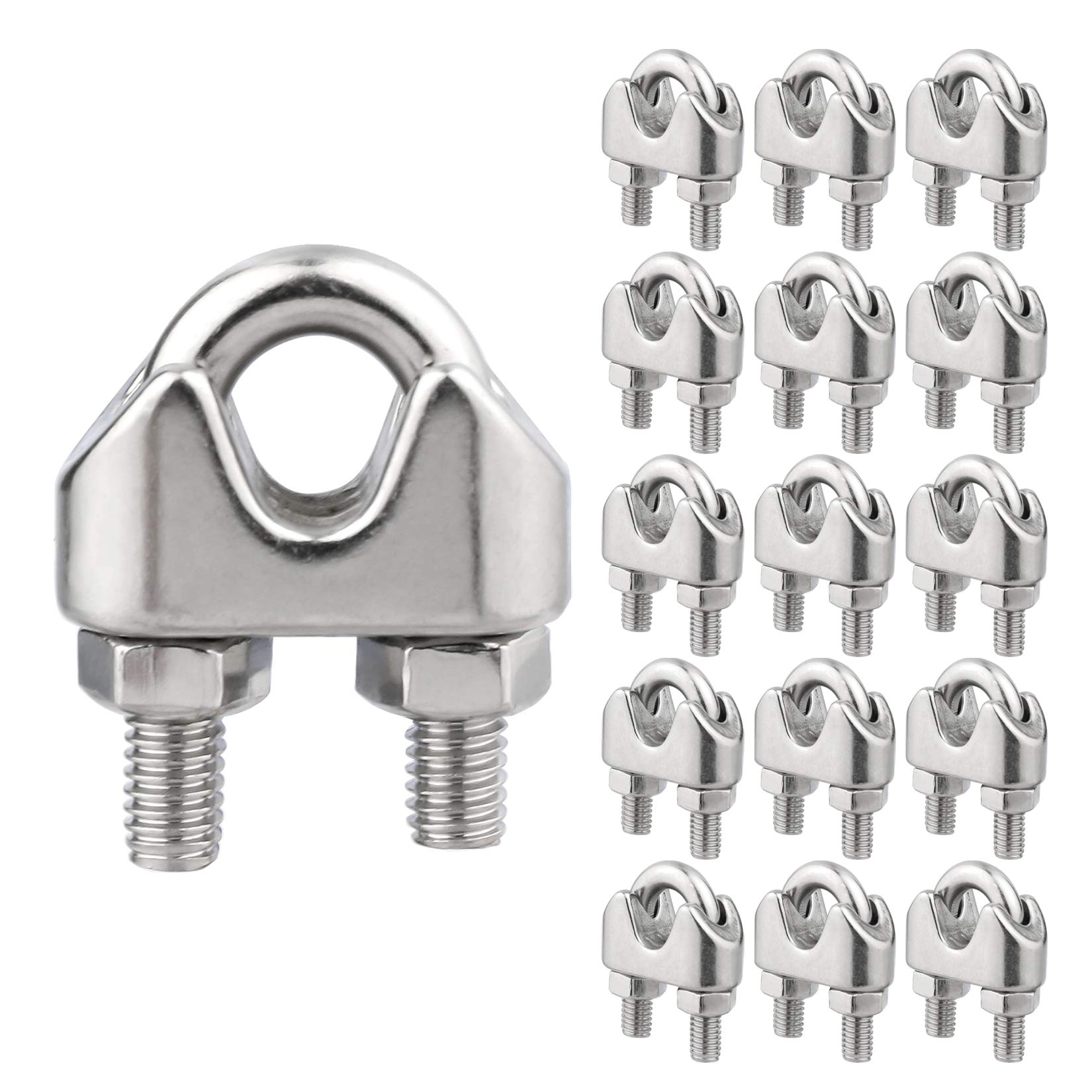 M10 Stainless Steel Wire Rope Cable Clip Clamp, 3/8 Inch U 9 thumbnail image