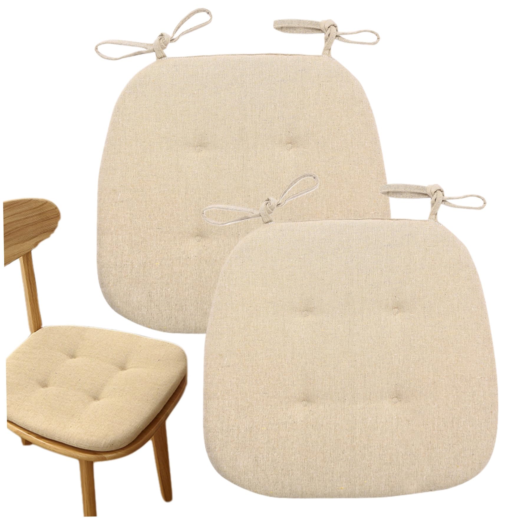 Coussins de chaise antidérapants 2 pièces 43x41 cm confortables avec attaches