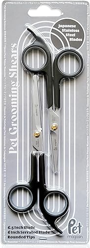 Miniatura 7 de Set de tijeras para el aseo de mascotas de Pet Magasin Incluye 2 pares de tijeras 1 para cuerpo y 1 para cara nariz orejas y patas Con hoja de acero