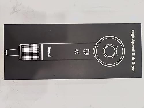 Miniatura 9 de Bopcal Secador de pelo de alta velocidad, secador iónico profesional para secado rápido, 110000 RPM, secador de pelo ligero de bajo ruido con