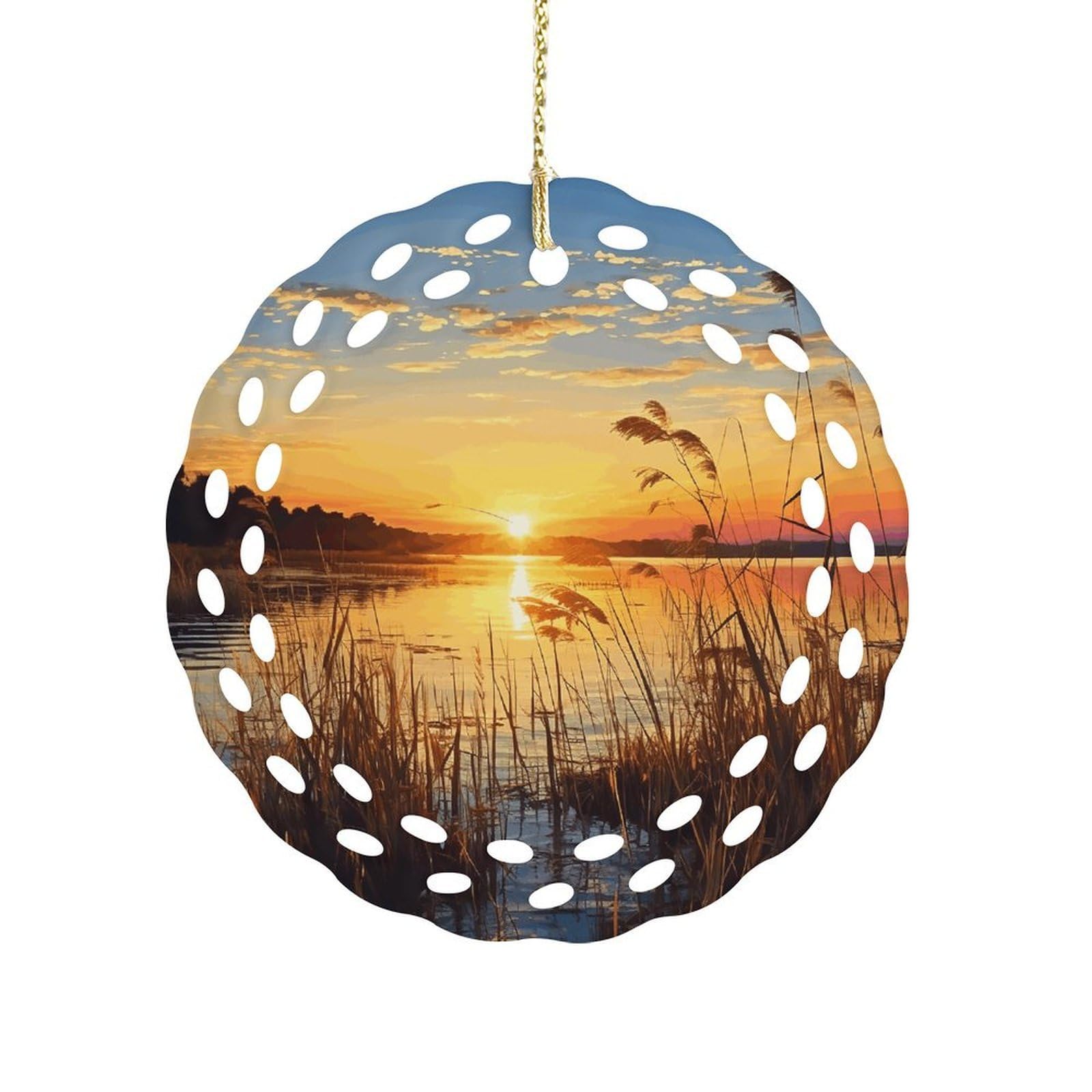 Wsoihfec Women's Style Reeds By The River Hanging Ornament 3 Inch Round,1-Pack,Xmas Decor -Two-Sided Printed,Friend Ornament Gifts For Friends Coworker Sisters