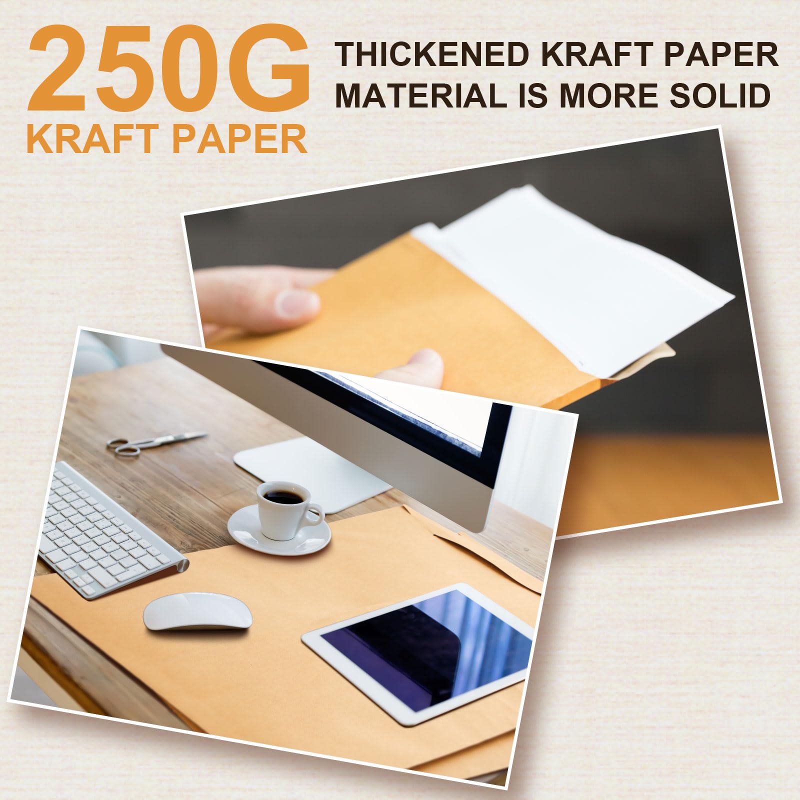 Lot de 20 enveloppes rigides en carton kraft extra larges et robustes avec fermeture à languette de 35,6 x 45,7 cm pour l'expédition de photos, emballages de documents, cartes cadeaux, CD