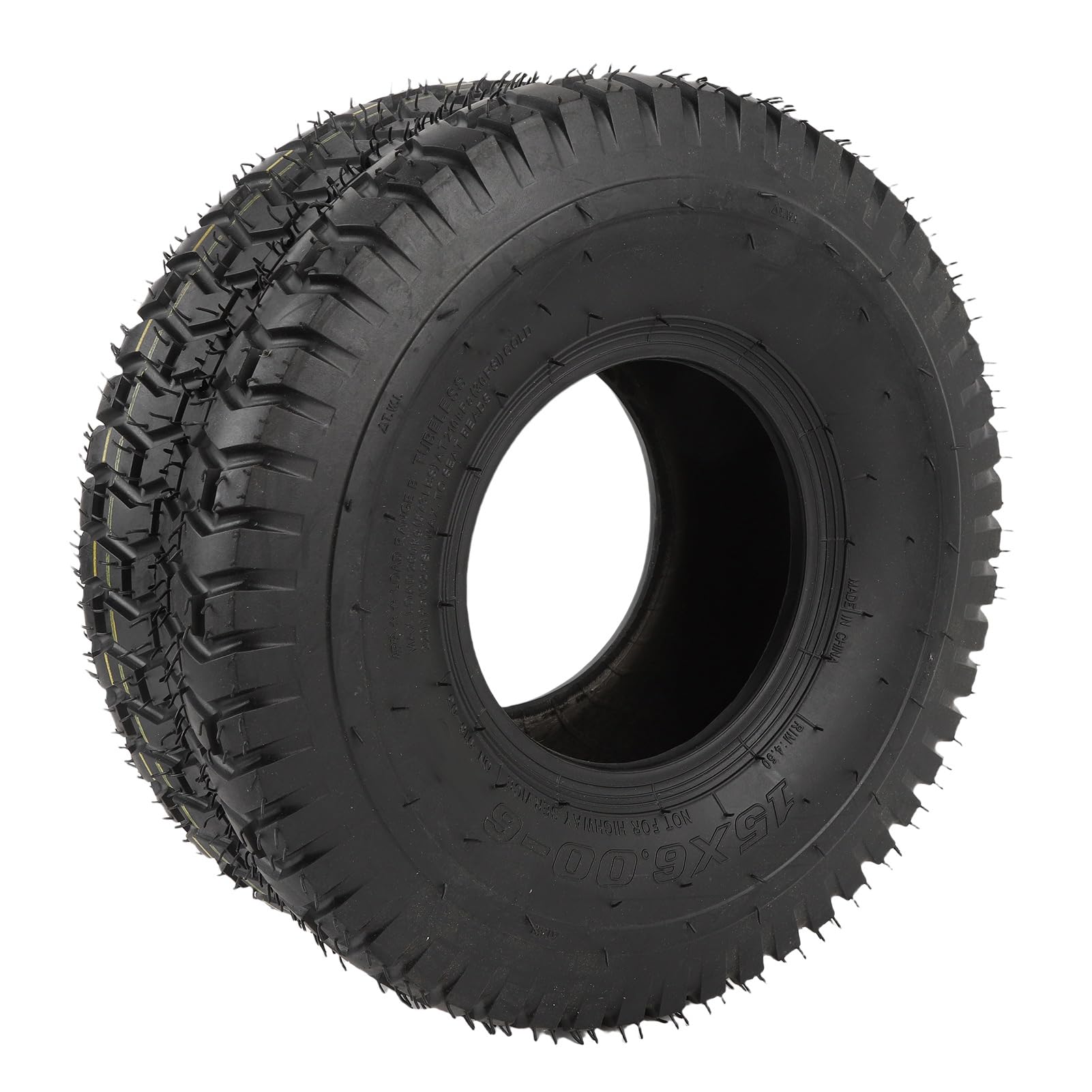 RiToEasysports Neumático de Vacío, Neumático de 15x6.00-6 sin Tubo sin Tubería para la Carretilla del Tractor del Patio del Carro Cortacésped, con Material de Goma, Textura sin Deslizamiento, Agarre