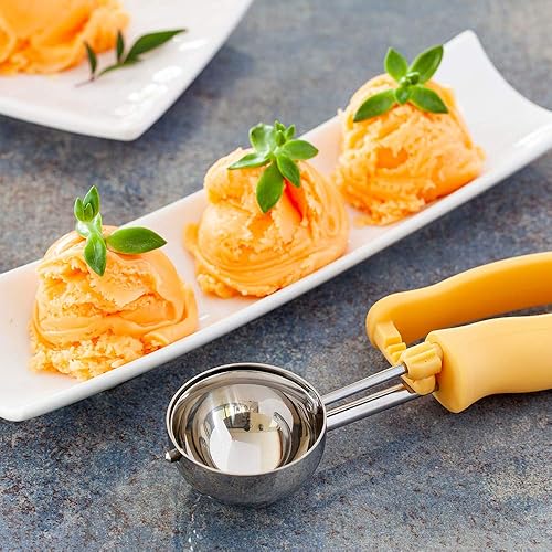 Miniatura 3 de Cucharón de porciones de acero inoxidable de agarre cómodo con mango ambidiestro