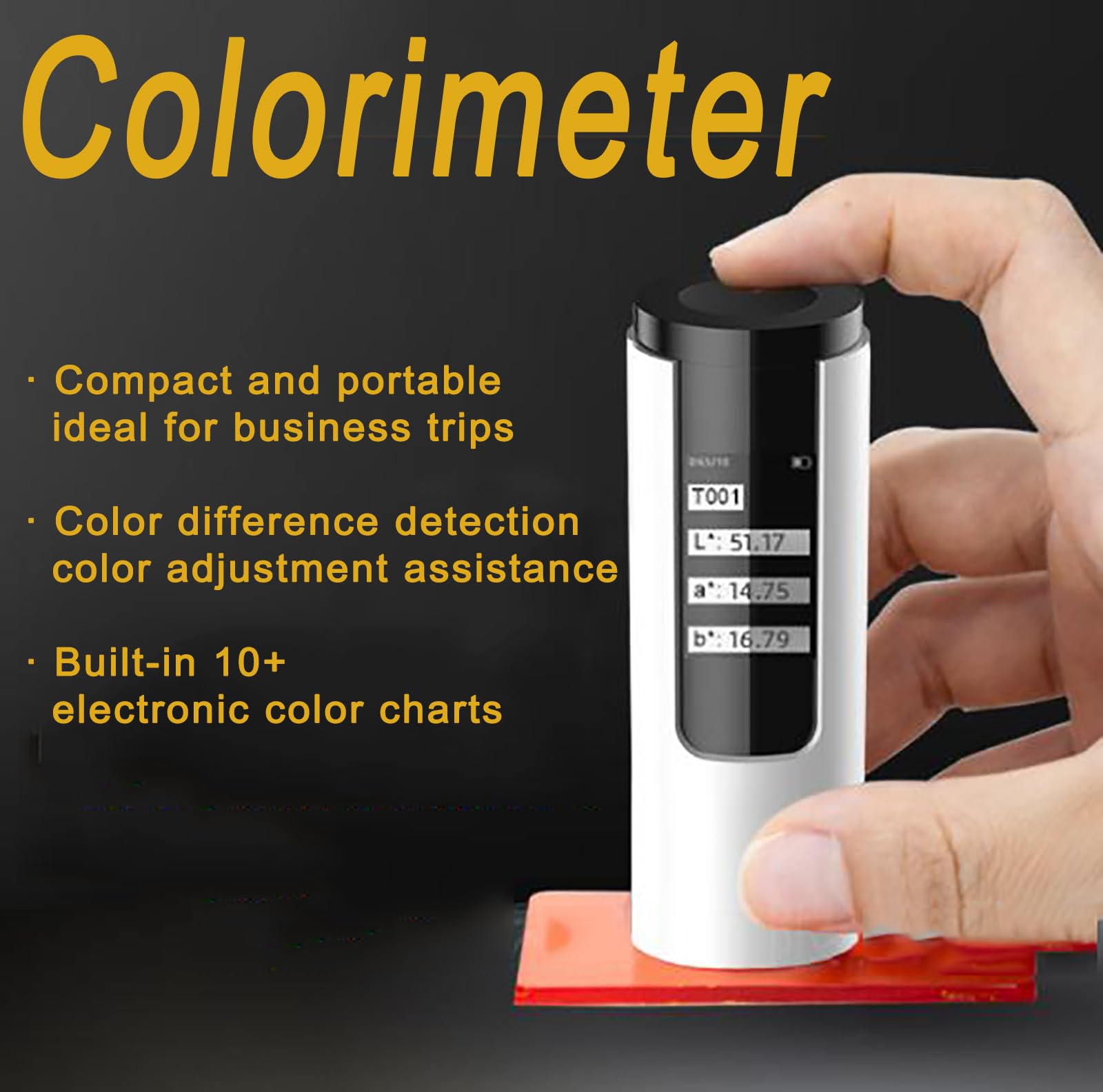 Tragbares Digitales Farbmessgerät (8-mm-Apertur), 0,05 Wiederholgenauigkeit, 1 S Schneller Farbdifferenztester, Mit Labor-/RGB-/Weißgrad-/Schwarzgradmessung,DS-02