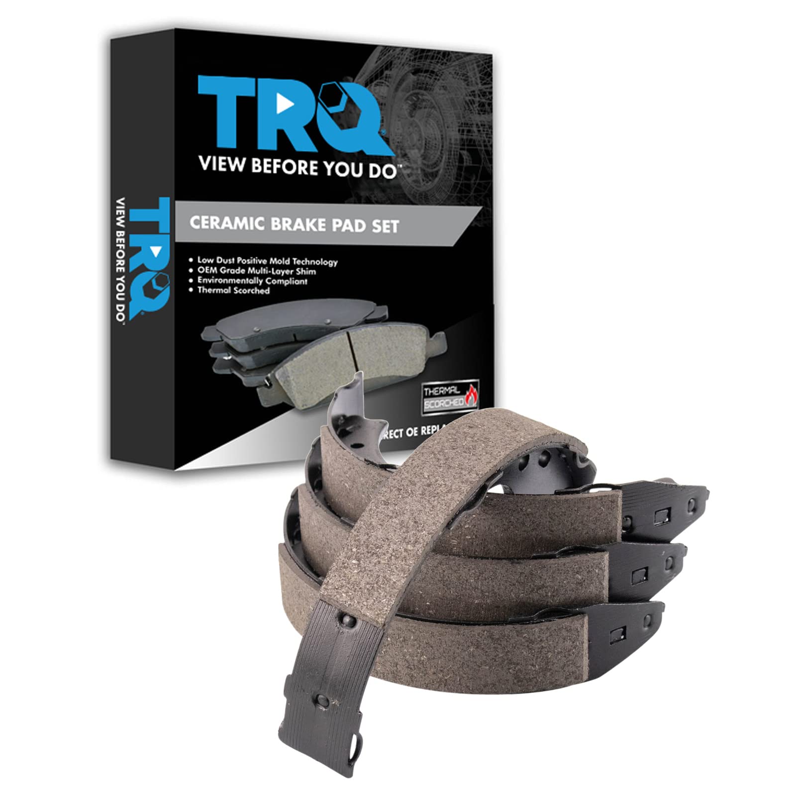 TRQ Rear Parking Brake Shoe Set