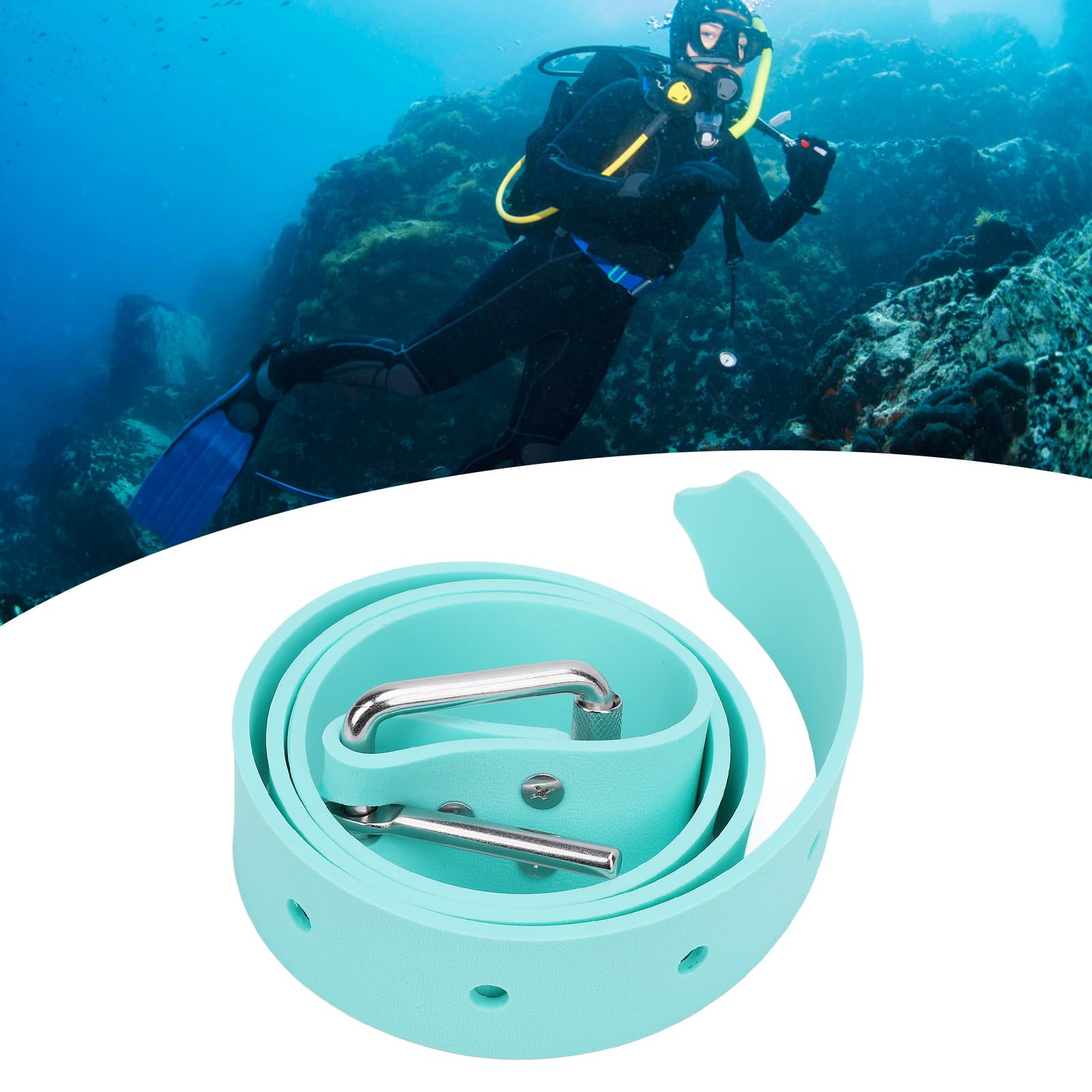 POENVFPO Cintura Pesi Sub, Regolabile Impermeabile Cintura Subacquea Acciaio 316 for Immersioni Profonde Fotografia Subacquea addestramento Rescue