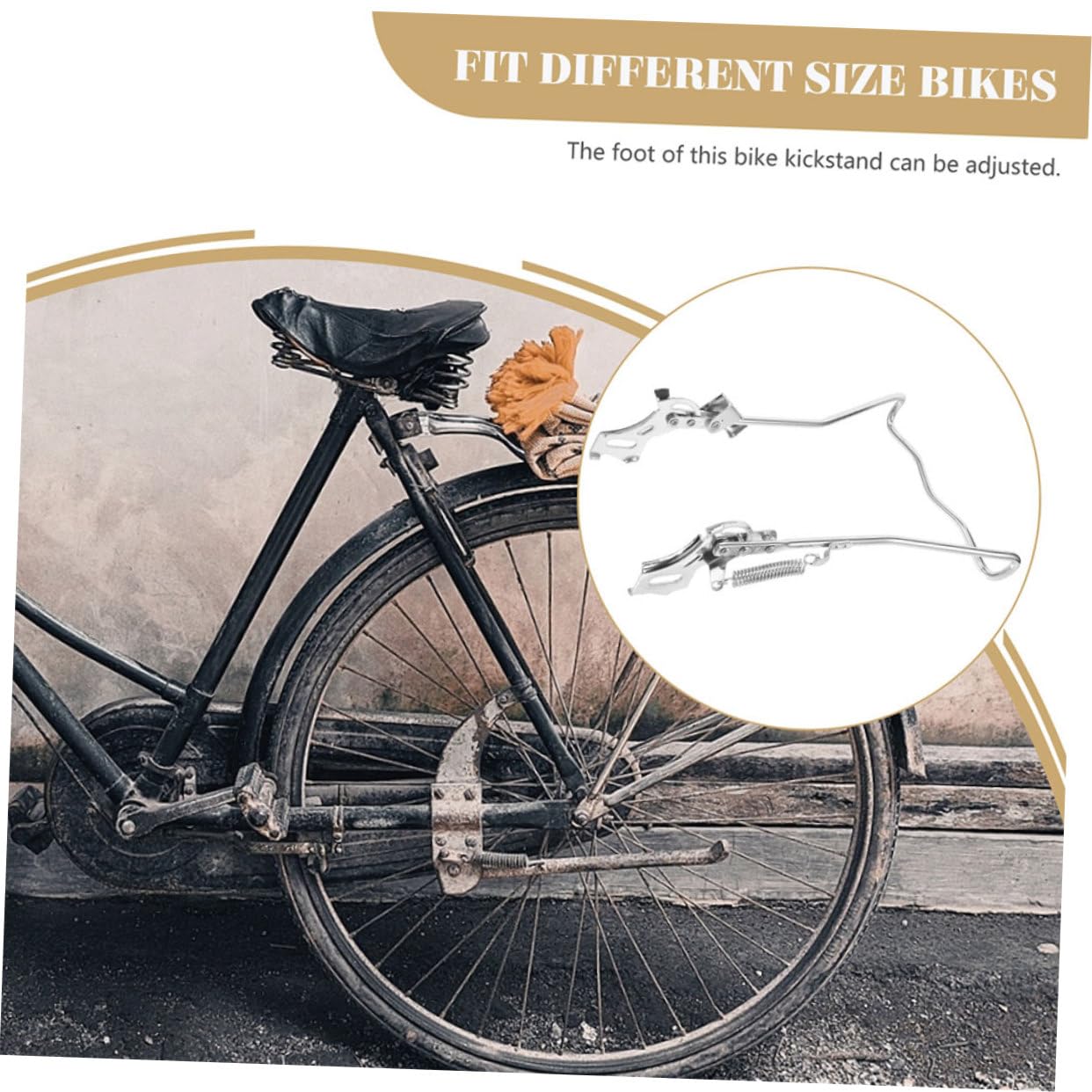 Homoyoyo Cavalletto Bici Doppia Gamba in Acciaio, Argento, Sostituzione | Design Speciale, Lavorazione Fine, Supporto Laterale, Due Gambe, Antiusura