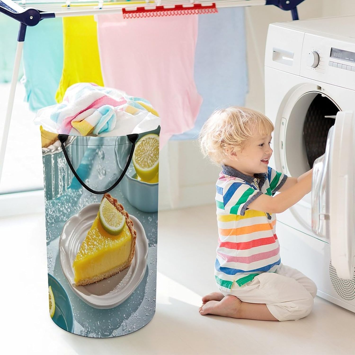 Gourmet Food Laundry Hamper Large Collapsible Laundry Basket with Handles Waterproof Clothes Hamper Portable Dirty Clothes Basket for Bedroom Laundry Room Closet Bathroom