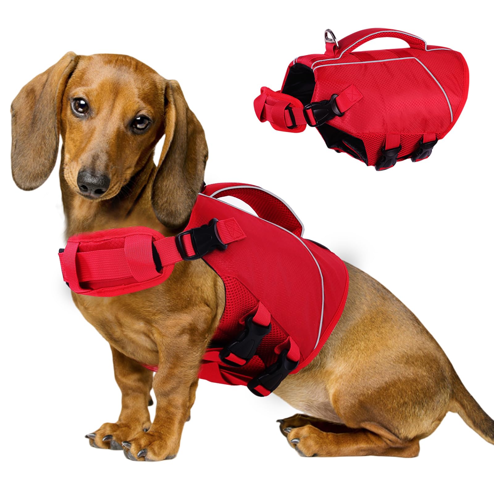 Giubbotto Salvagente Per Cane Con Pinna Di Squalo - Taglia S, Arancione - Per Nuoto E Sicurezza In Acqua - Foto 5