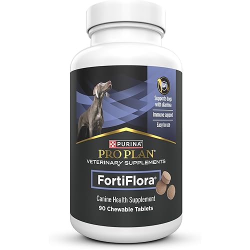 Purina Pro Plan Veterinary Supplements FortiFlora Chewable Dog Probiotic Supplement Tablets - 90 ct. Canister