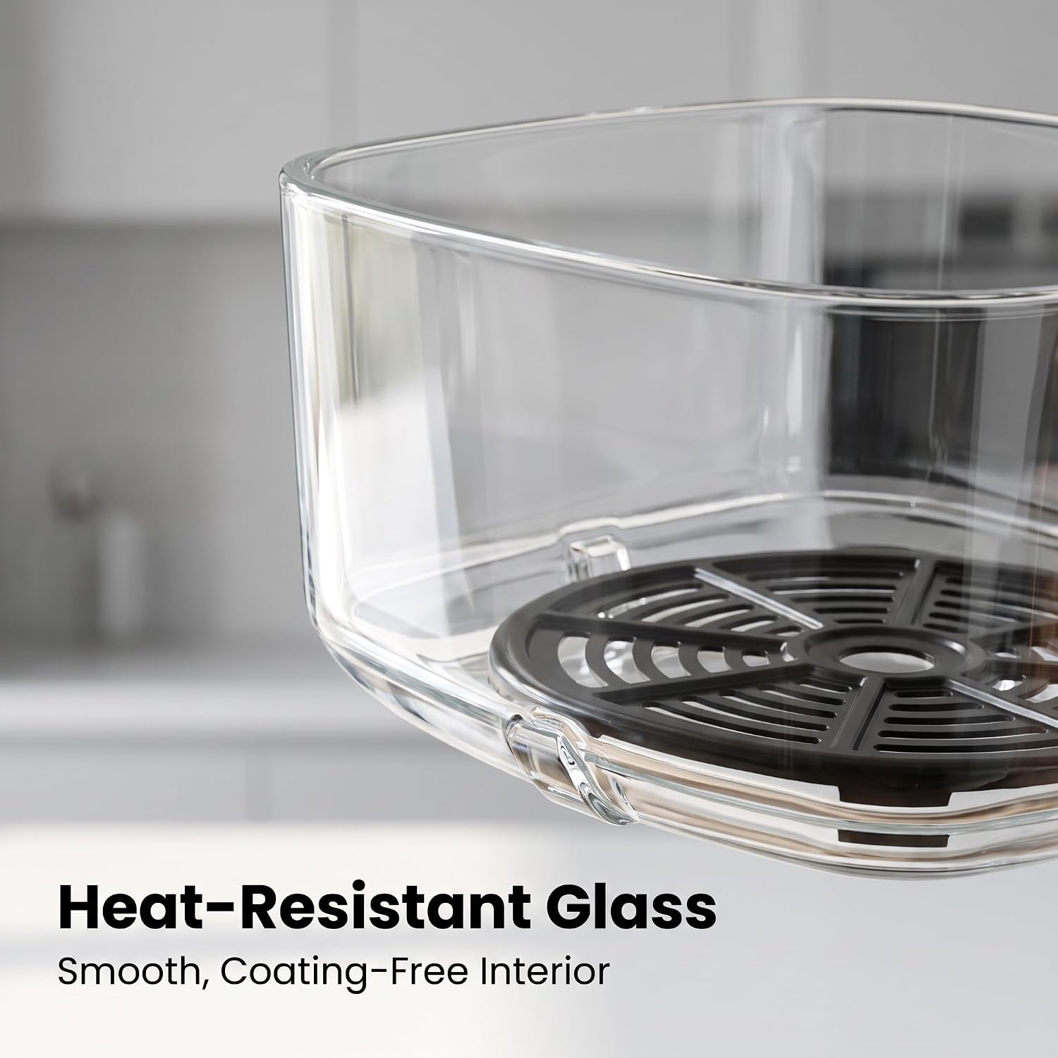 6.5QT Air Fryer, 1-60min timer Multifunctional 6L Air Fryers, Transparent glass container, 170℉-400°F Digital Airfryer with Flavor-Lock Tech, Dishwasher-Safe, Fit for 1-5 People 110V