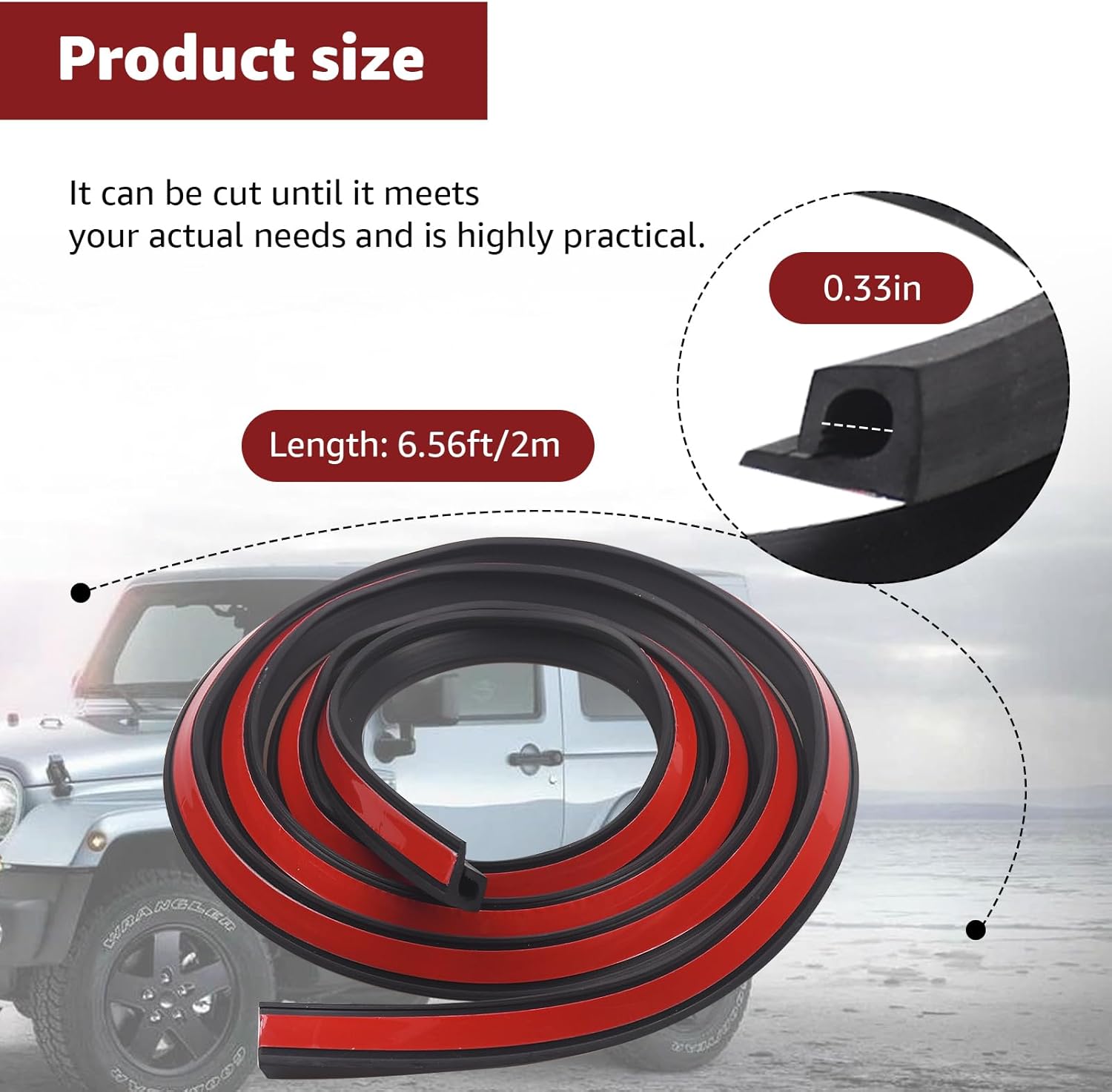 6.56FT Car Cable Wire Hider,Car Windshield Wire Hider,Light bar Wire Hider,with Adhesive Backing (2 PCS)