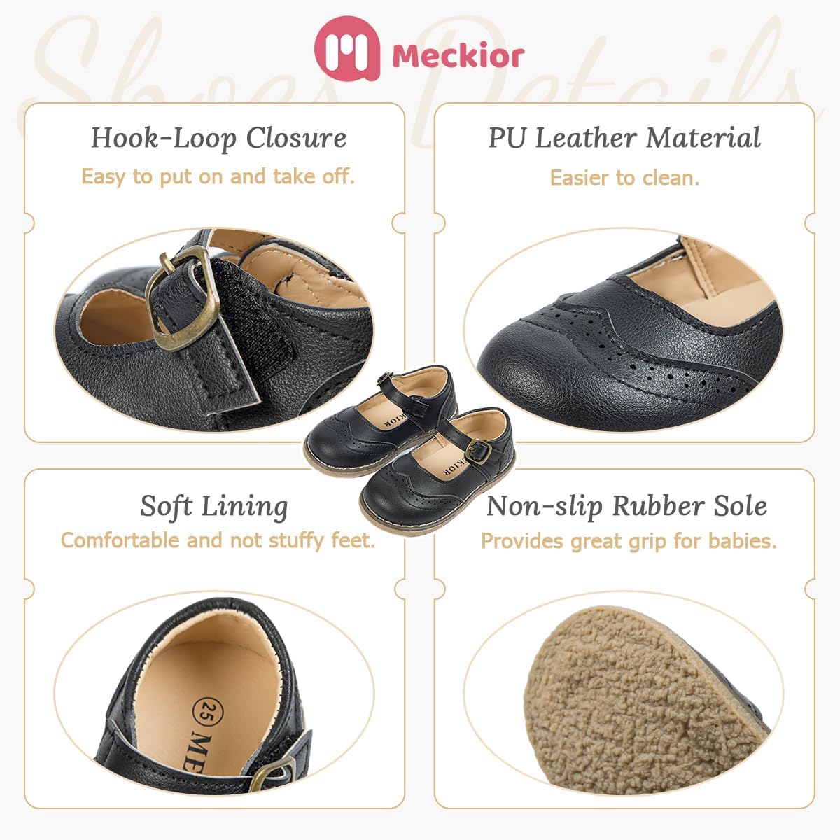 Meckior Toddler Little Girl Mary Jane Dress Shoes Ballet Flats for Girl Party School Shoes Bowknot Princess Shoes - Image 6