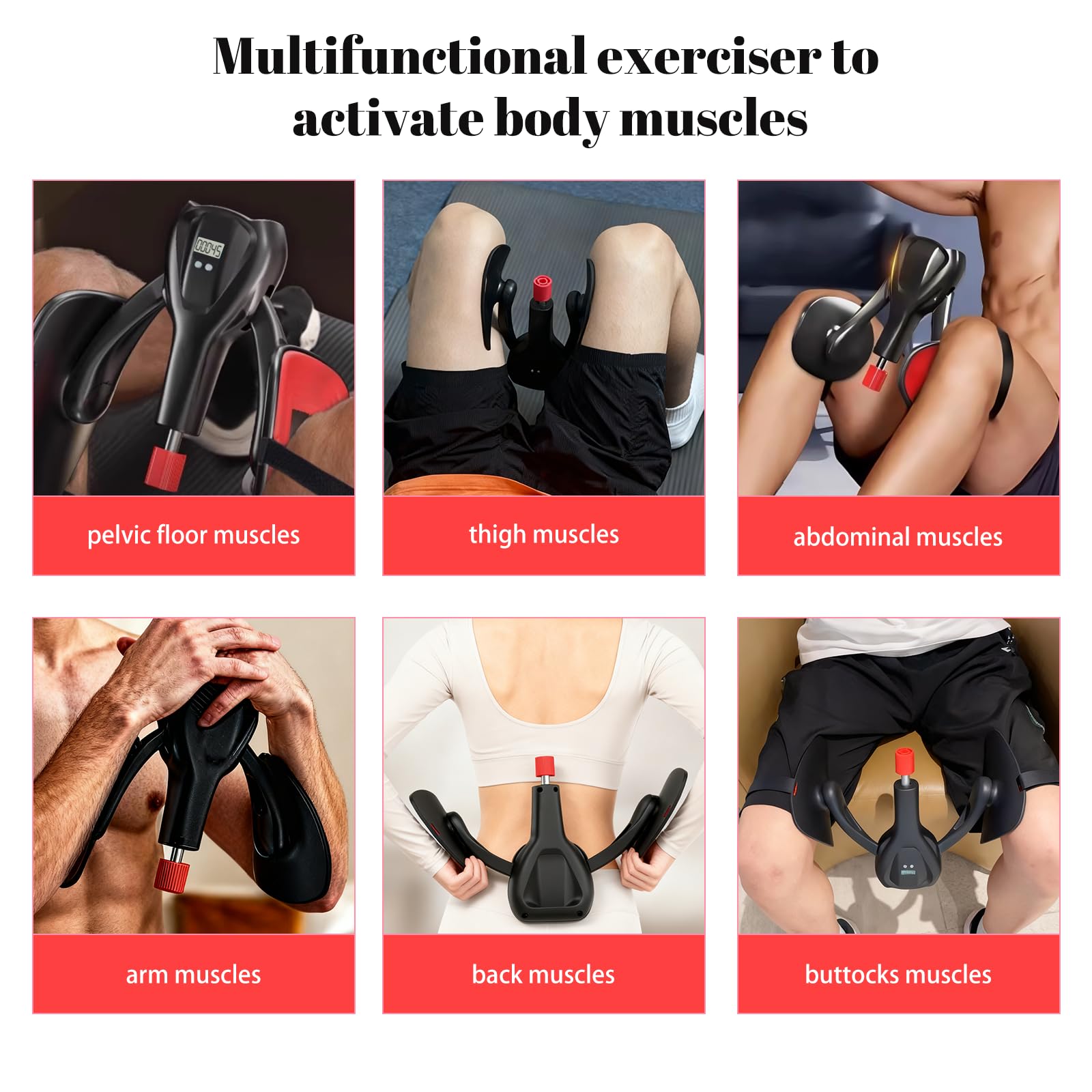 Appareil Musculation Fessier Femme Homme Appareil Musculation avec Compteur | Entraîneur de Muscle Pelvien Appareils Jambes et Cuisses avec Sangle Fixe, Fitness Maison