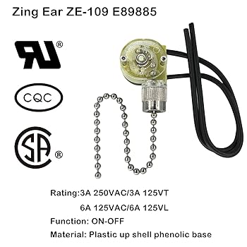 ぴょん Ceiling Fan Capacitor CBB61 + Ceiling Fan Switch 3 Speed 4