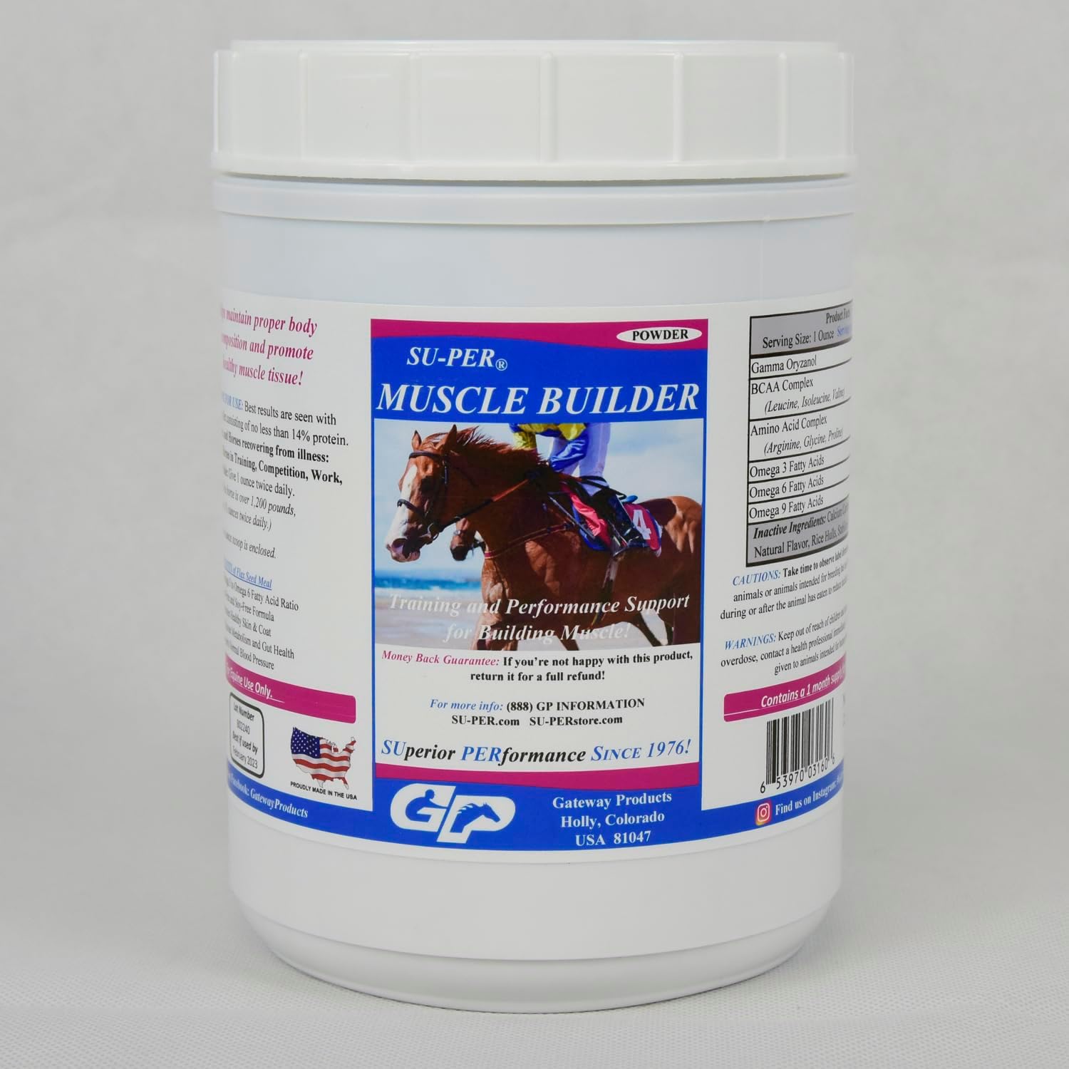 SU-PER Muscle Builder Horse Supplement - Training and Performance Support for Exercising Muscle - 2.5 Pound