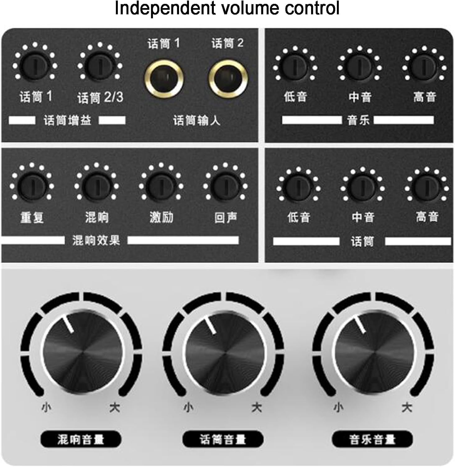 EPANO LXXW Equalizador Efector Digital de preamplificador KTV, procesador de Audio antiaullidos, con Pantalla de Espectro, Compatible con reproducción de MP3 por USB Ecualizador de Audio