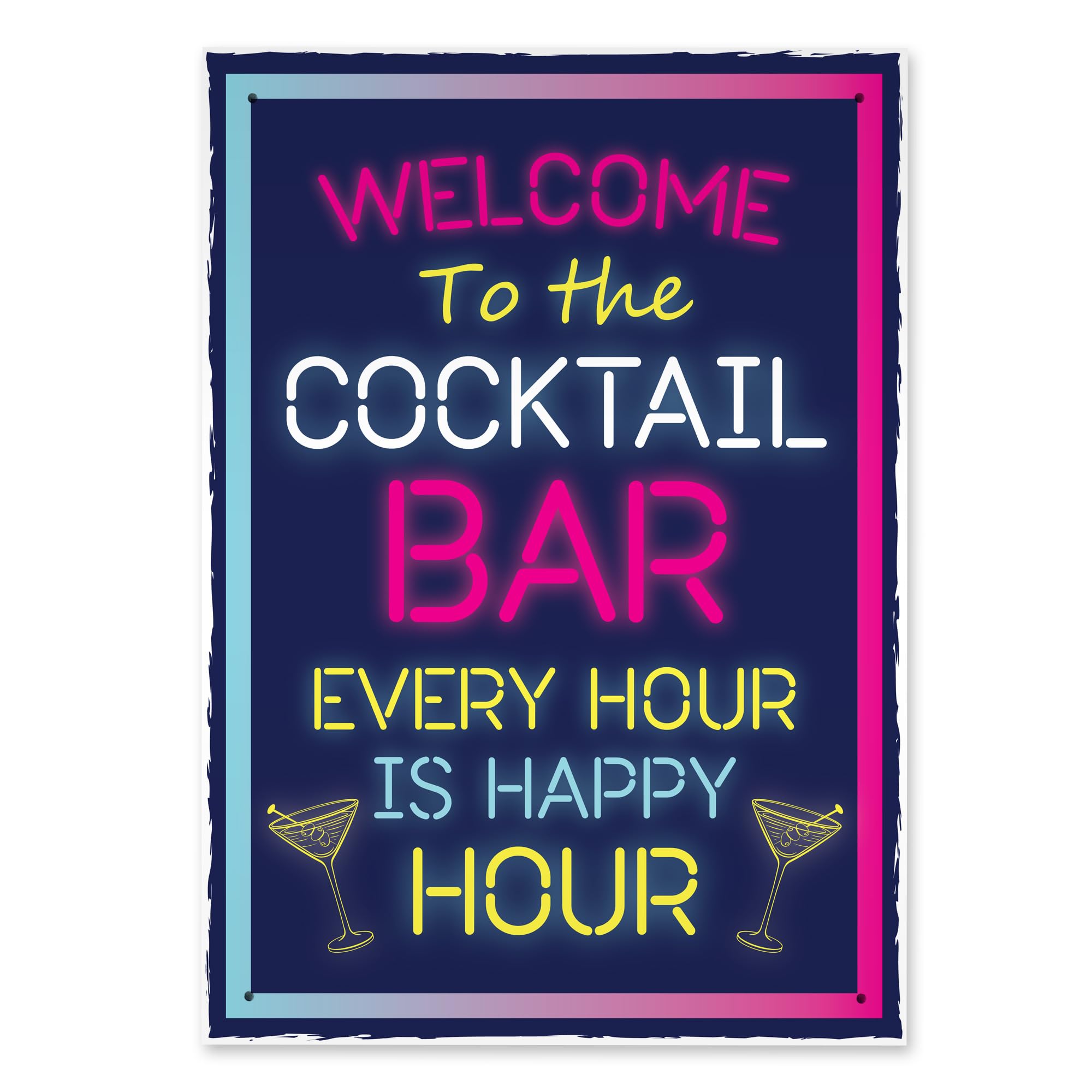Red Ocean Neon Style Sign Cocktail Bar Sign WELCOME Club Pub Bar Sign Home Decor Alcohol Gift Gin Cocktails Sign